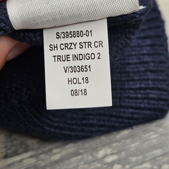 Gap Wool Blend Sweater New Blue With Rainbow Stripes Girl's Size Large - Picture 5 of 6